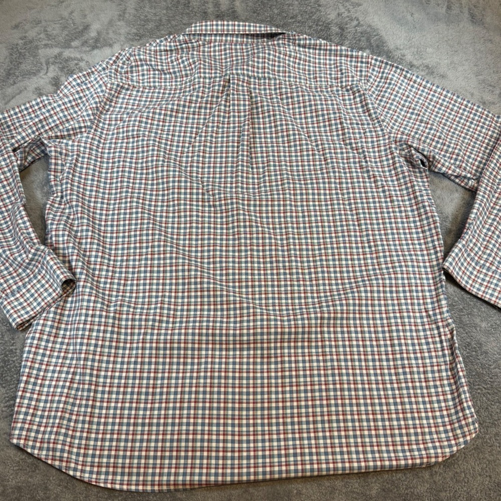 LL‎ Bean Traditional Fit Plaid Button Down Shirt Mens XXL Tall Cotton Blue Red - Picture 2 of 7